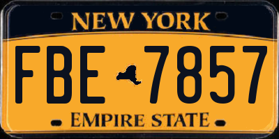 NY license plate FBE7857