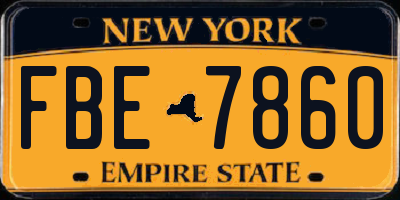 NY license plate FBE7860