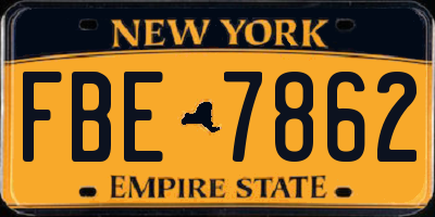 NY license plate FBE7862