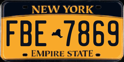 NY license plate FBE7869