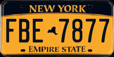 NY license plate FBE7877