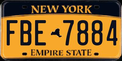 NY license plate FBE7884
