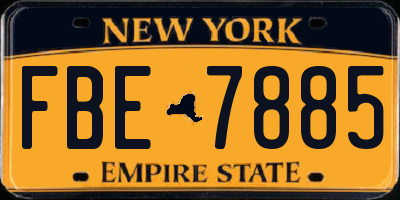 NY license plate FBE7885
