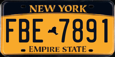 NY license plate FBE7891
