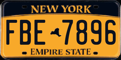 NY license plate FBE7896