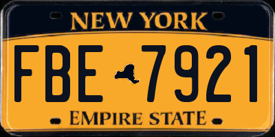 NY license plate FBE7921