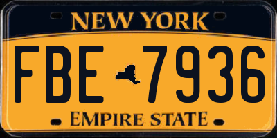 NY license plate FBE7936