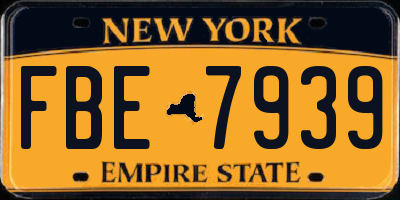 NY license plate FBE7939