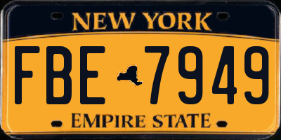 NY license plate FBE7949