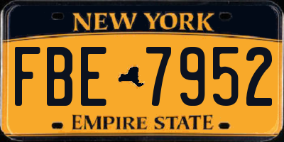 NY license plate FBE7952