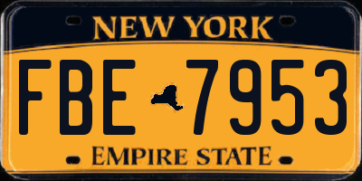 NY license plate FBE7953