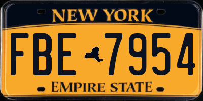 NY license plate FBE7954