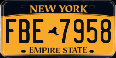 NY license plate FBE7958