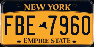 NY license plate FBE7960
