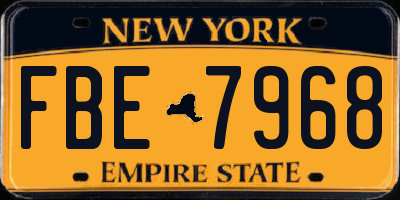 NY license plate FBE7968