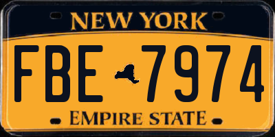 NY license plate FBE7974