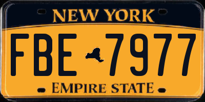 NY license plate FBE7977