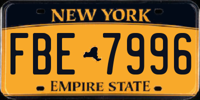 NY license plate FBE7996