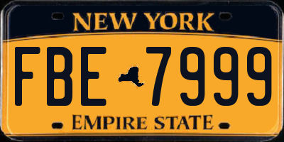NY license plate FBE7999