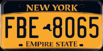 NY license plate FBE8065