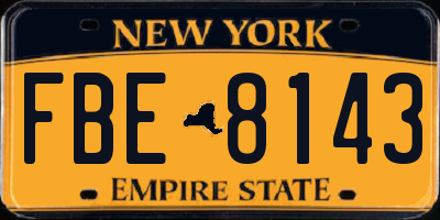NY license plate FBE8143