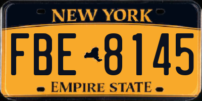 NY license plate FBE8145