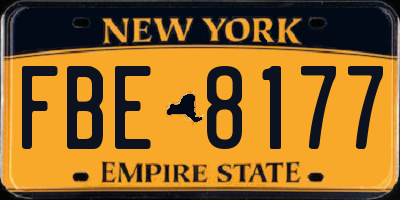 NY license plate FBE8177