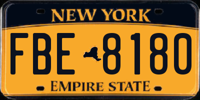 NY license plate FBE8180