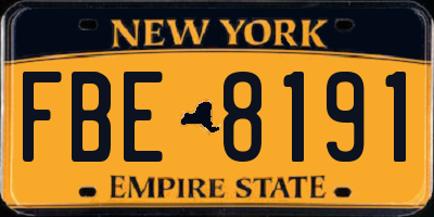 NY license plate FBE8191