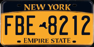 NY license plate FBE8212