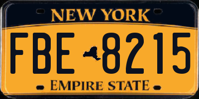 NY license plate FBE8215