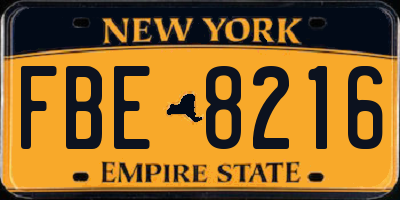 NY license plate FBE8216