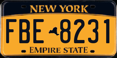 NY license plate FBE8231
