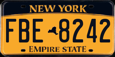 NY license plate FBE8242