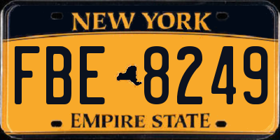 NY license plate FBE8249
