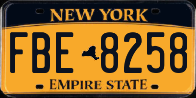 NY license plate FBE8258