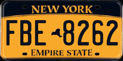 NY license plate FBE8262