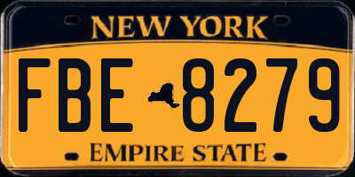 NY license plate FBE8279