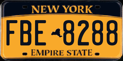 NY license plate FBE8288