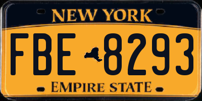 NY license plate FBE8293