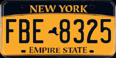 NY license plate FBE8325