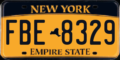 NY license plate FBE8329