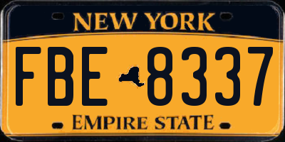 NY license plate FBE8337