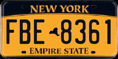 NY license plate FBE8361