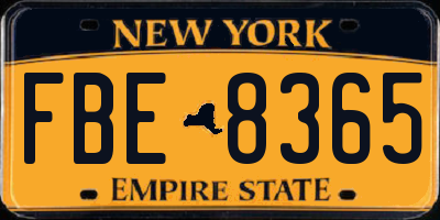 NY license plate FBE8365