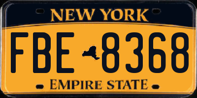 NY license plate FBE8368