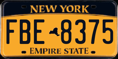 NY license plate FBE8375
