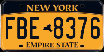 NY license plate FBE8376