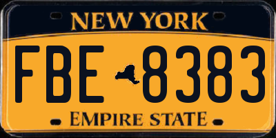 NY license plate FBE8383