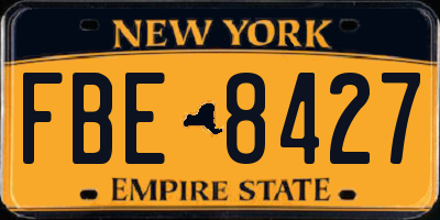 NY license plate FBE8427